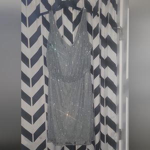 Adrianna Papell Sequin Beaded Sleeveless Gown